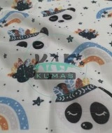 Baskılı %100 Pamuk Müslin Kumaş | Kızılderili Panda