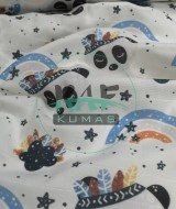 Baskılı %100 Pamuk Müslin Kumaş | Kızılderili Panda