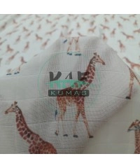 Baskılı %100 Pamuk Müslin Kumaş | Zürafa