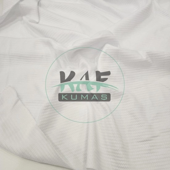 Polyester Örme Waffle Pike Kumaş | Beyaz