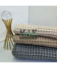 Büyük Kareli Waffle Pike Kumaş | 100% Pamuk | W-04