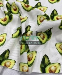 Avokado Desenli Kaşkorse Kumaş