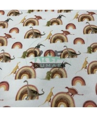 Dinozor Desenli Kaşkorse Kumaş