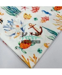 Okyanus Desenli Kaşkorse Kumaş