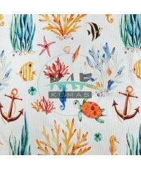Okyanus Desenli Kaşkorse Kumaş