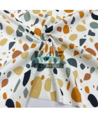 Renkli Noktalar Desenli Kaşkorse Kumaş