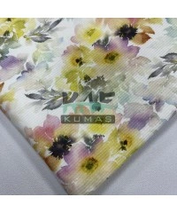 Renkli Çiçek Baskılı Kaşkorse Kumaş