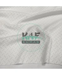 Delikli Pointelle Ribana Kumaş | 100% Pamuk | Beyaz Çapraz Çizgi