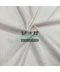 Delikli Pointelle Ribana Kumaş | 100% Pamuk | Pembe Çapraz Çizgi