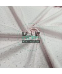 Delikli Pointelle Ribana Kumaş | 100% Pamuk | Pembe Kristal