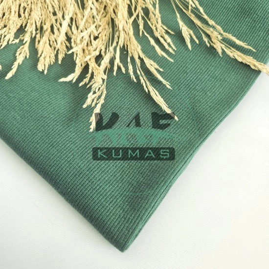 Penye Üstü Fırçalı Ribana Kumaş | Nefti Yeşili