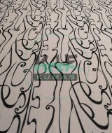 Şifon Kumaş | Ekru Siyah Geometrik