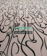 Şifon Kumaş | Pembe Siyah Geometrik