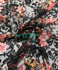 Baskılı Dantel Kumaş