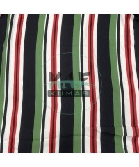 Vual Viskon Kumaş | Yeşil- Kırmızı- Siyah Çizgili
