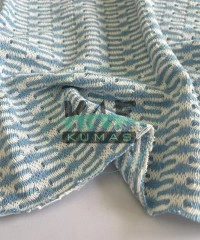 Zara Kumaş | Mavi Beyaz Jakarlı Kumaş