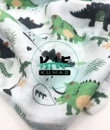 Baskılı %100 Pamuklu Müslin Battaniye | Dinazorlu