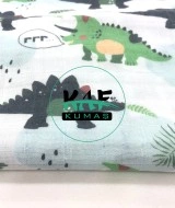 Baskılı %100 Pamuklu Müslin Battaniye | Dinazorlu