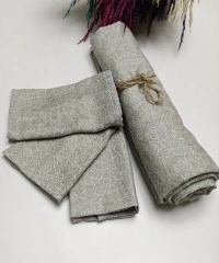 Fil Desenli Müslin Örtü Ve 3'Lü Mendil Seti