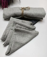 Fil Desenli Müslin Örtü Ve 3'Lü Mendil Seti