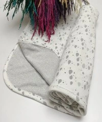 Su Damlası Ve Fil Desen İnterlok Bebek Battaniyesi