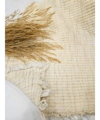 7 Katlı Krem Çift Taraflı Dolgulu Çift Kişilik Müslin Battaniye | 230 x 240 cm