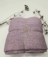 7 Katlı Mor Çift Taraflı Dolgulu Çift Kişilik Müslin Battaniye | 230 x 240 cm