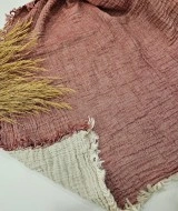 4 Katlı Bordo Çift Taraflı Çift Kişilik Müslin Battaniye | 230 x 240 cm