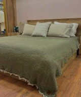 4 Katlı Haki Çift Taraflı Çift Kişilik Müslin Battaniye | 230 x 240 cm