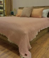 4 Katlı Gül Kurusu Çift Taraflı Çift Kişilik Müslin Battaniye | 230 x 240 cm