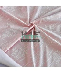 Baskılı Pamuk Penye Süprem Kumaş | Pembe Zemin Çizgiler