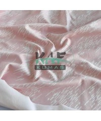 Baskılı Pamuk Penye Süprem Kumaş | Pembe Zemin Çizgiler